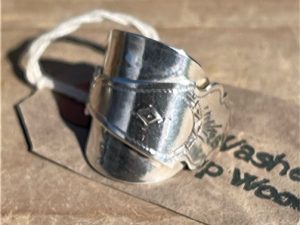 Solid Silver Dutch Demitasse Spoon Ring With Barley Twist Handle