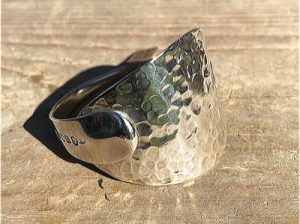 Sterling Silver Hammered London 1828 Serving Spoon Bangle